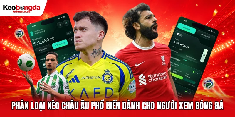 Phân loại kèo châu Âu phổ biến dành cho người xem bóng đá